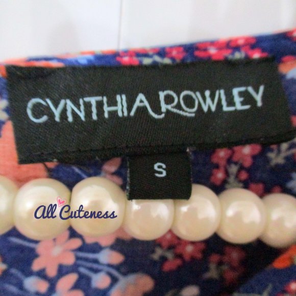Cynthia Rowley Short Sleeve Floral Top Size S - Picture 3 of 7